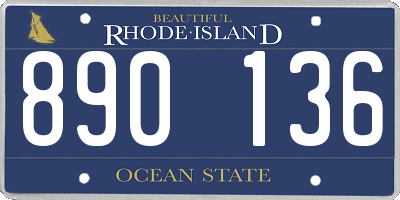 RI license plate 890136