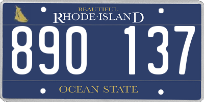 RI license plate 890137
