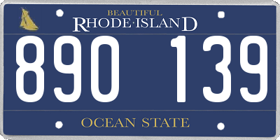 RI license plate 890139