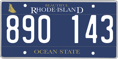 RI license plate 890143