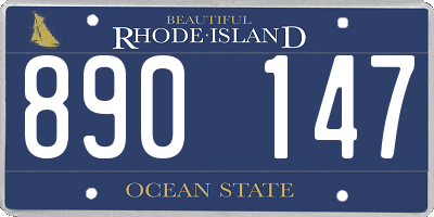 RI license plate 890147