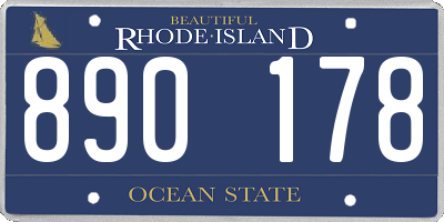 RI license plate 890178