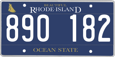 RI license plate 890182