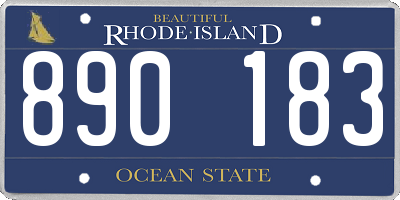 RI license plate 890183