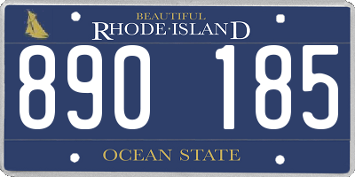 RI license plate 890185
