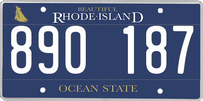 RI license plate 890187