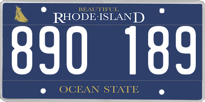 RI license plate 890189