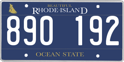 RI license plate 890192