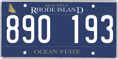 RI license plate 890193