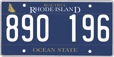 RI license plate 890196