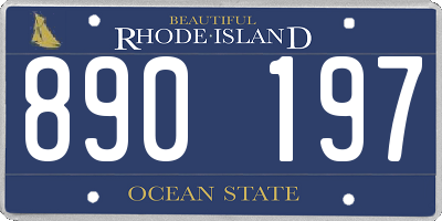 RI license plate 890197