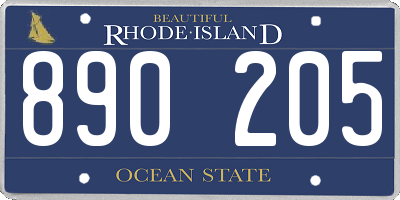 RI license plate 890205