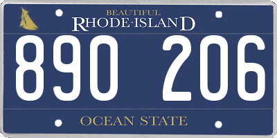 RI license plate 890206