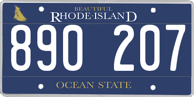 RI license plate 890207