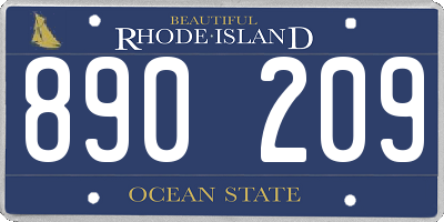 RI license plate 890209