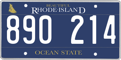 RI license plate 890214