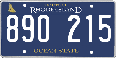 RI license plate 890215
