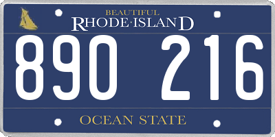 RI license plate 890216