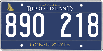RI license plate 890218