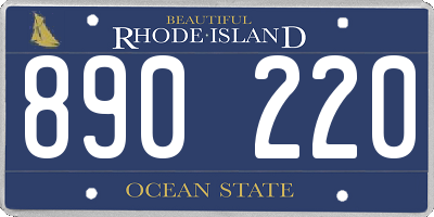 RI license plate 890220