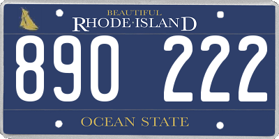 RI license plate 890222