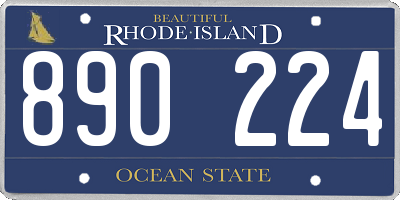RI license plate 890224