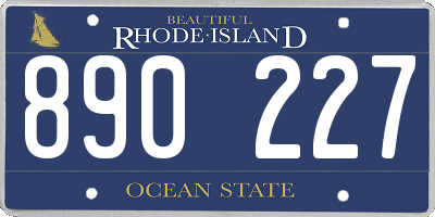 RI license plate 890227