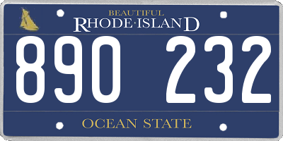 RI license plate 890232