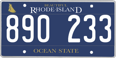 RI license plate 890233