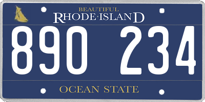 RI license plate 890234