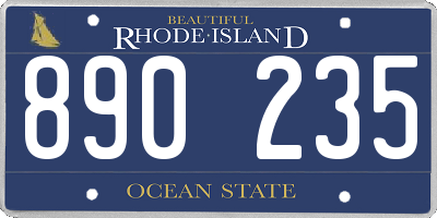 RI license plate 890235