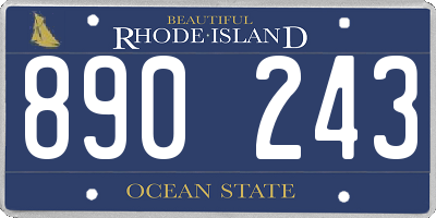 RI license plate 890243