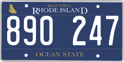 RI license plate 890247