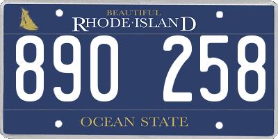 RI license plate 890258