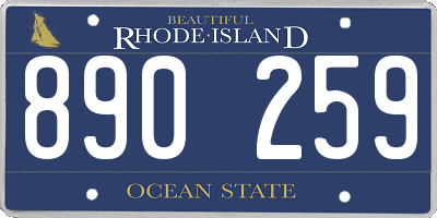RI license plate 890259