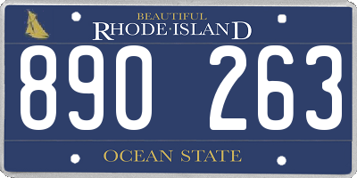 RI license plate 890263