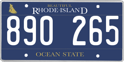 RI license plate 890265