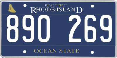 RI license plate 890269
