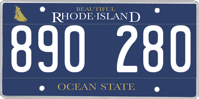 RI license plate 890280