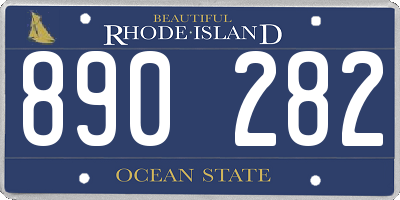 RI license plate 890282