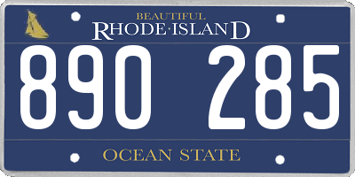 RI license plate 890285