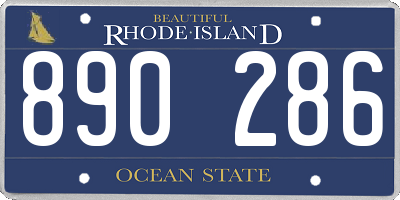 RI license plate 890286