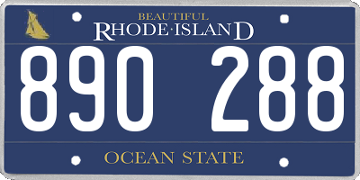 RI license plate 890288