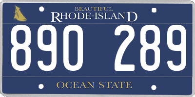 RI license plate 890289
