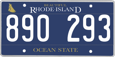 RI license plate 890293