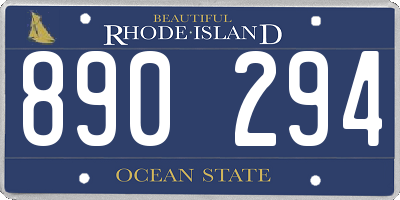 RI license plate 890294