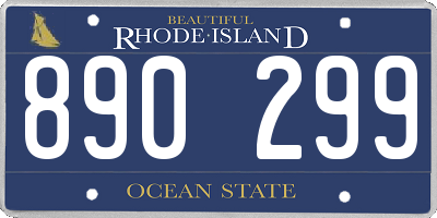RI license plate 890299