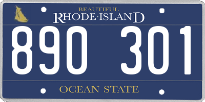 RI license plate 890301