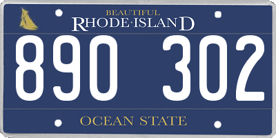 RI license plate 890302