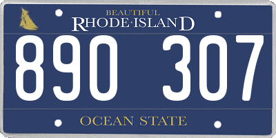 RI license plate 890307